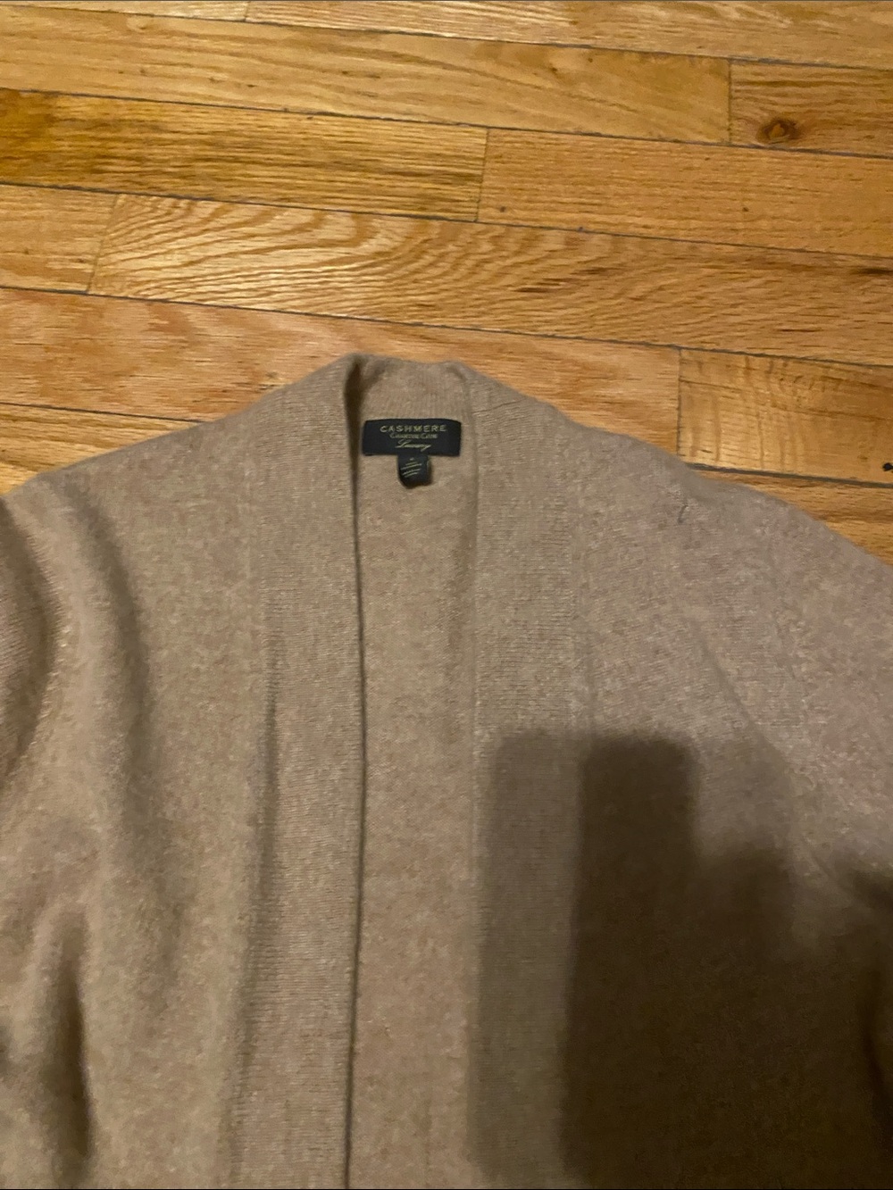 Charter Club Taupe Open-Front Cardigan - Picture 3 of 3